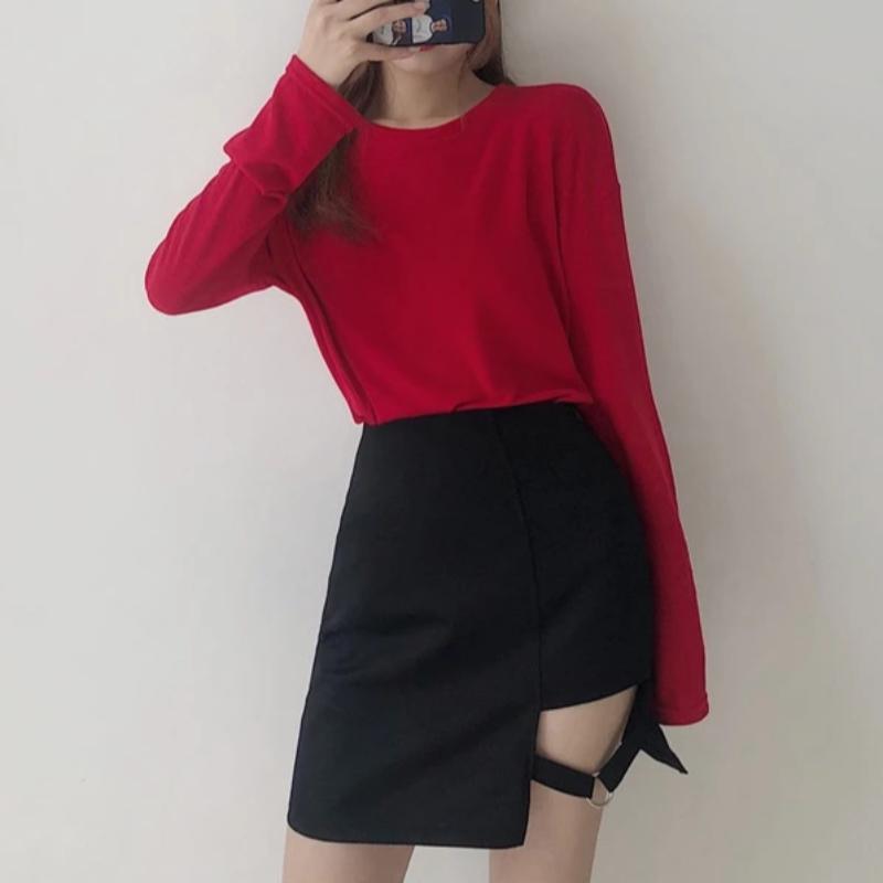 Asymmetric Pencil Skirt with Thigh Belt - nightcity clothing
