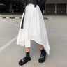 Asymmetric Pleated Tiered Midi Skirt - nightcity clothing