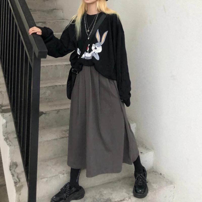 Baggy Midi Skirt - nightcity clothing