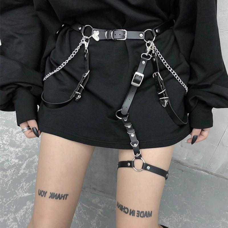 Chained Belt with Detachable Thigh Ring - nightcity clothing