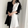 Color Block Asymmetric Longline Shirt - nightcity clothing