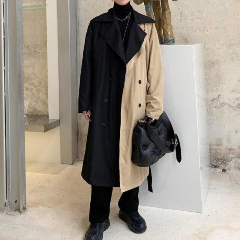 Color Block Trench Coat - nightcity clothing