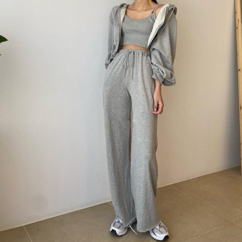 Cropped Track Hoodie and Joggers Two-Piece Set - nightcity clothing