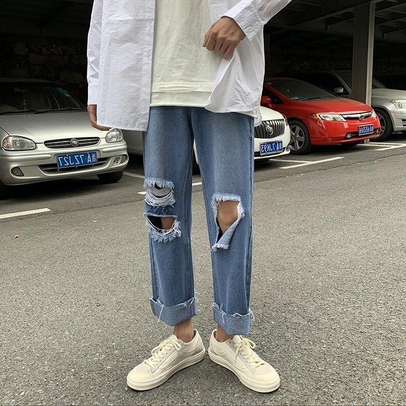 Distressed Multi-Slit Ripped Slim Jeans - nightcity clothing