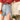 Distressed Wide Leg Denim Shorts - nightcity clothing