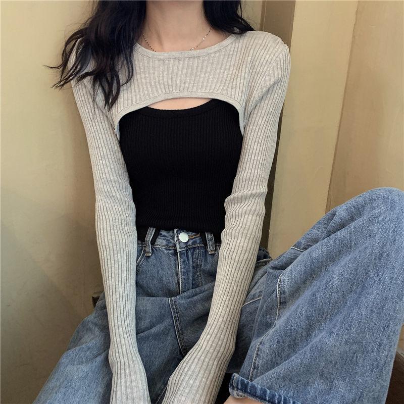 Extra Skinny Arm and Shoulder Warmer Knit Pullover - nightcity clothing