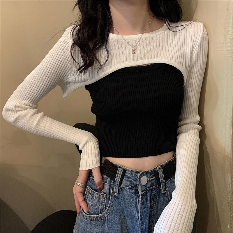 Extra Skinny Arm and Shoulder Warmer Knit Pullover - nightcity clothing