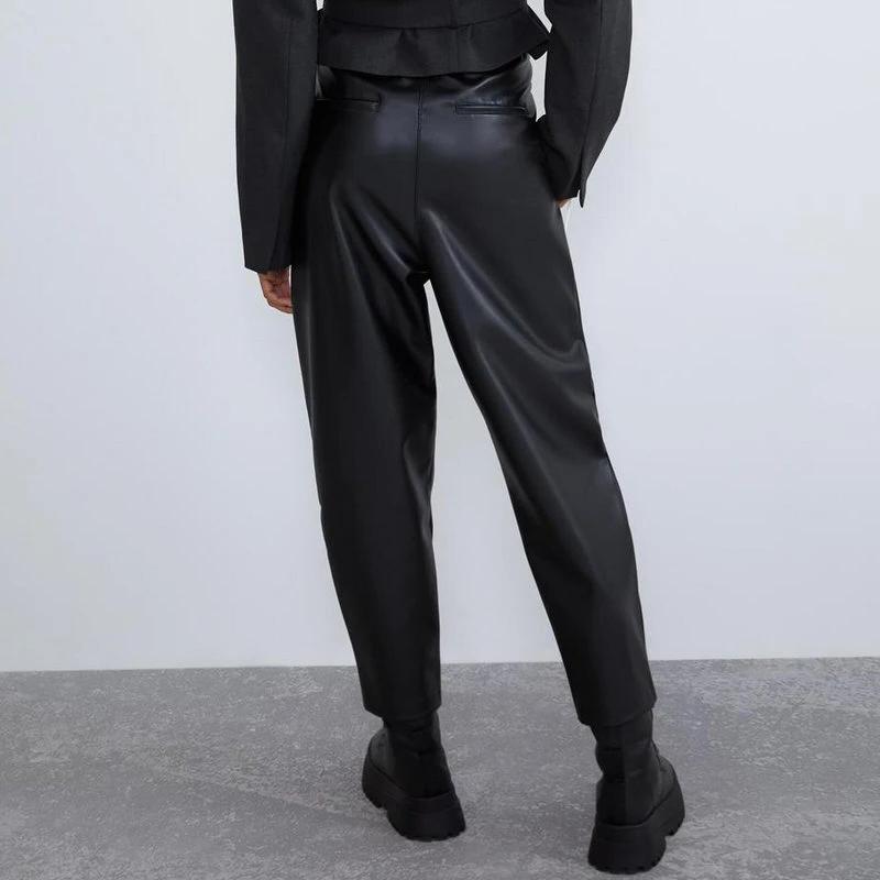 Faux Leather Cropped Pants - nightcity clothing
