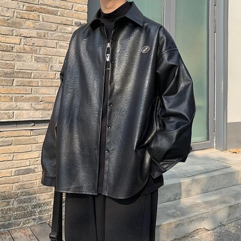 Faux Leather Lightweight Overshirt - nightcity clothing