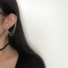 Feather Pendant Chain Stud Earring - nightcity clothing