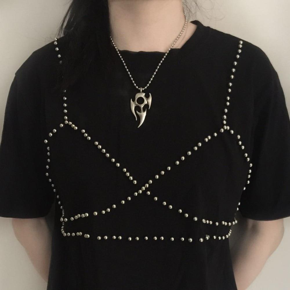 Flame Pendant Beaded Necklace - nightcity clothing