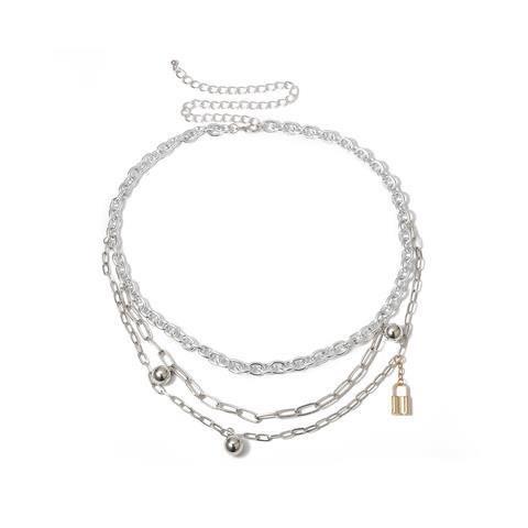 Metal Ball and Lock Pendant Waist Chain - nightcity clothing