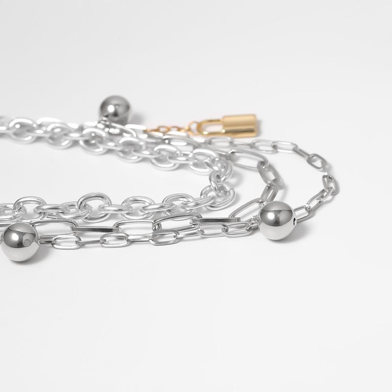 Metal Ball and Lock Pendant Waist Chain - nightcity clothing
