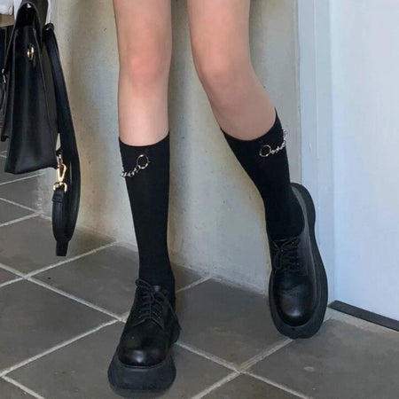 Mid Socks with Thorn Chains - nightcity clothing