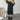 Midi Denim Skirt with Front Slit - nightcity clothing