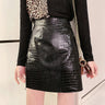 Mini Crocodile Embossed Faux Leather Skirt - nightcity clothing
