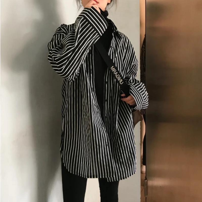 Monochrome Striped Shirt - nightcity clothing