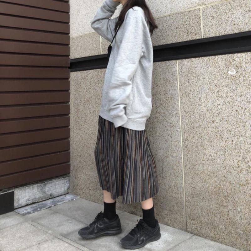Multi-colored Pleated Midi Skirt - nightcity clothing