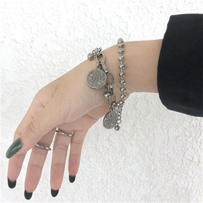 Multi-layer Bracelet with Coin Pendants
