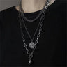 Multi-layer Coin and Metal Ball Pendant Necklace - nightcity clothing