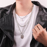 Multi-layer Tag and Cross Pendant Necklace - nightcity clothing