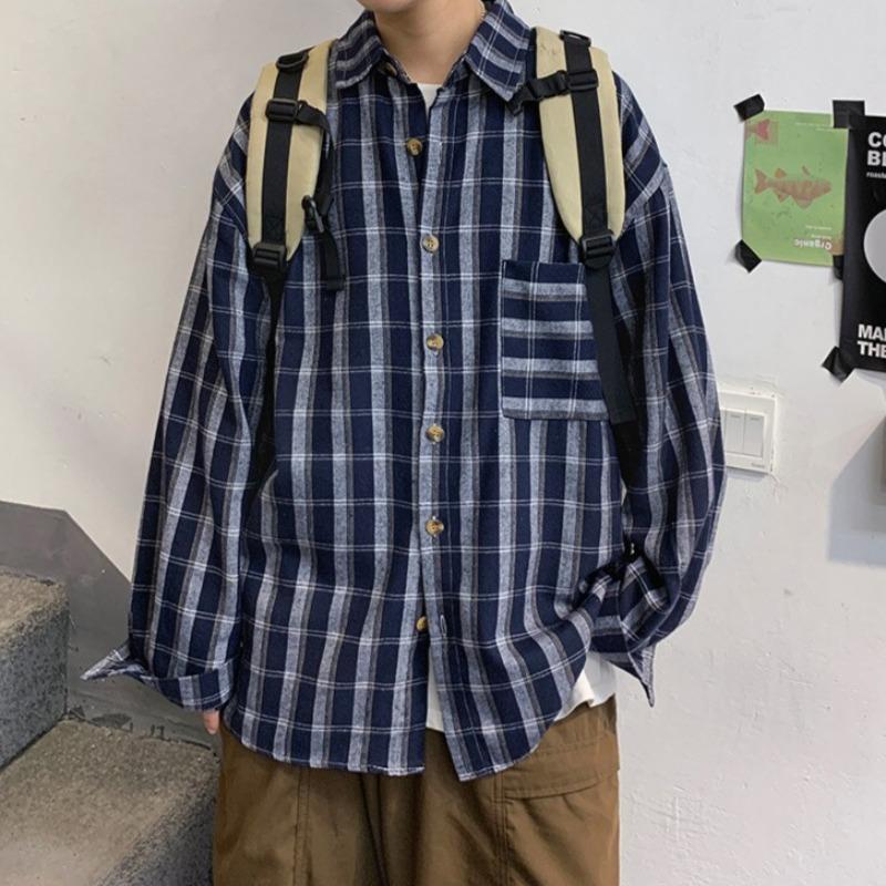 Oversized Classic Plaid Shirt - nightcity clothing
