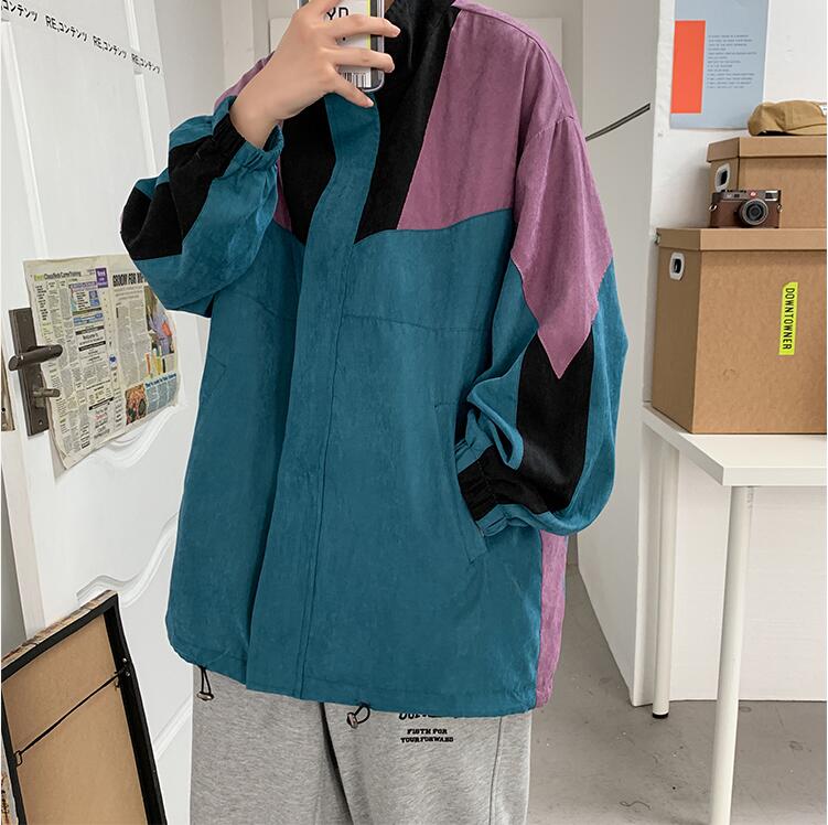 Oversized Color-Block Windbreaker Jacket - nightcity clothing