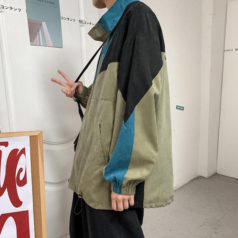 Oversized Color-Block Windbreaker Jacket - nightcity clothing