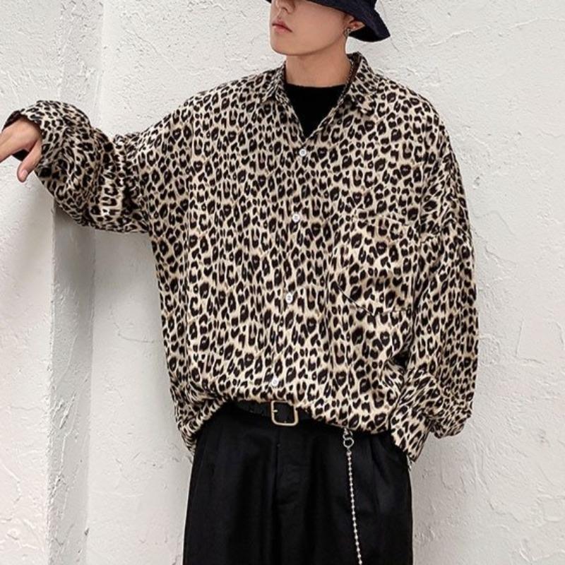Oversized Leopard Print Shirt - nightcity clothing