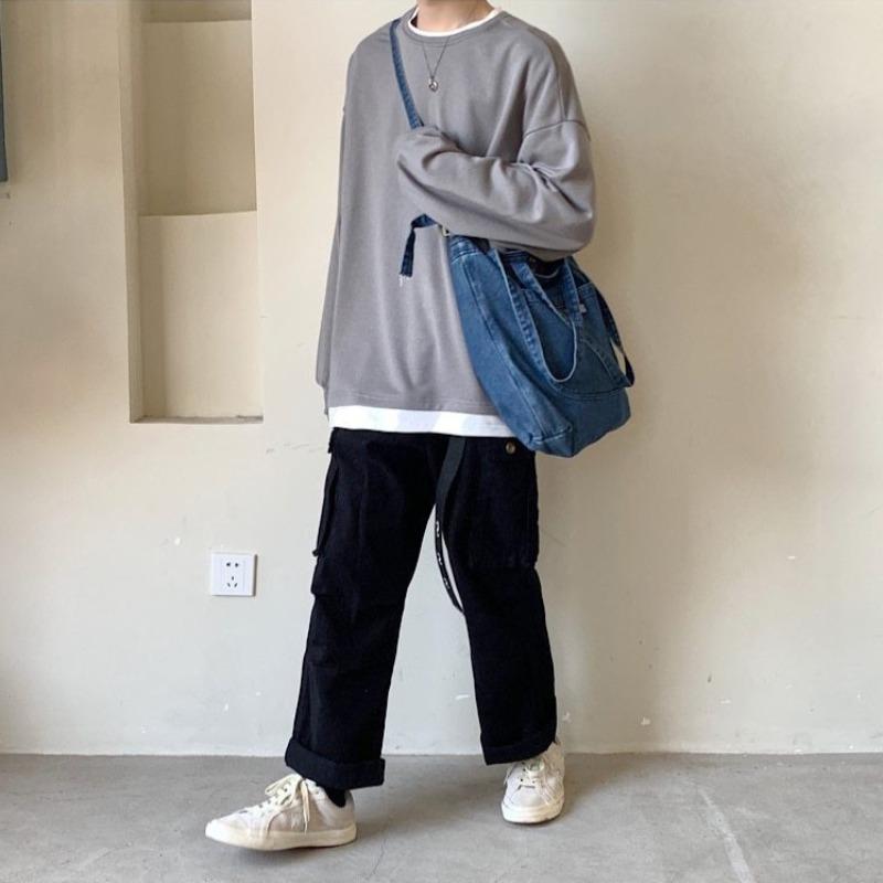 Oversized Mock Two-Piece Long-Sleeve Tee - nightcity clothing