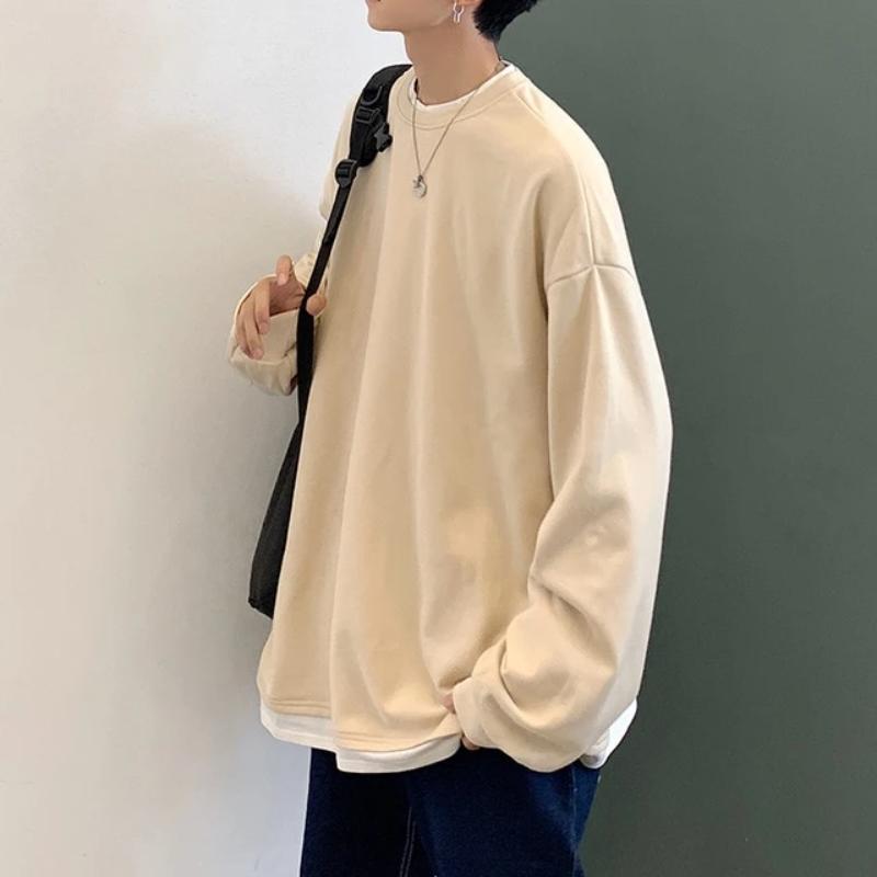 Oversized Mock Two-Piece Long-Sleeve Tee - nightcity clothing