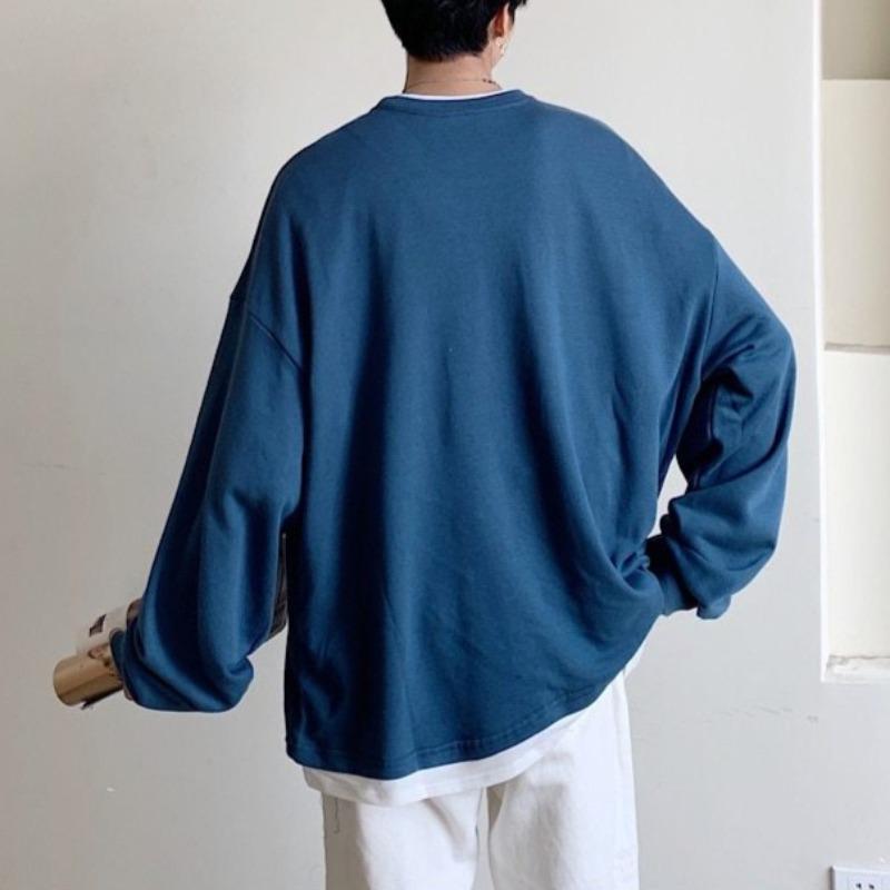 Oversized Mock Two-Piece Long-Sleeve Tee - nightcity clothing