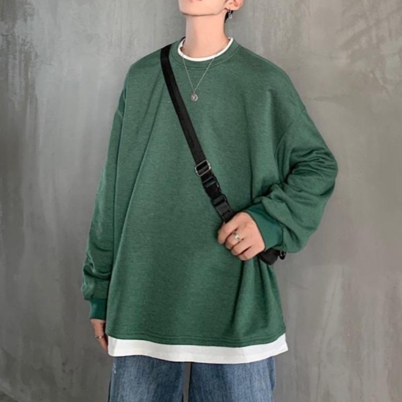 Oversized Mock Two-Piece Long-Sleeve Tee - nightcity clothing