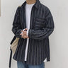 Oversized Pinstripe Shirt - nightcity clothing