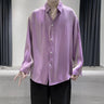 Oversized Reflective Silk Shirt - nightcity clothing