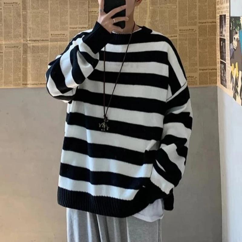 Oversized Striped Sweater - nightcity clothing