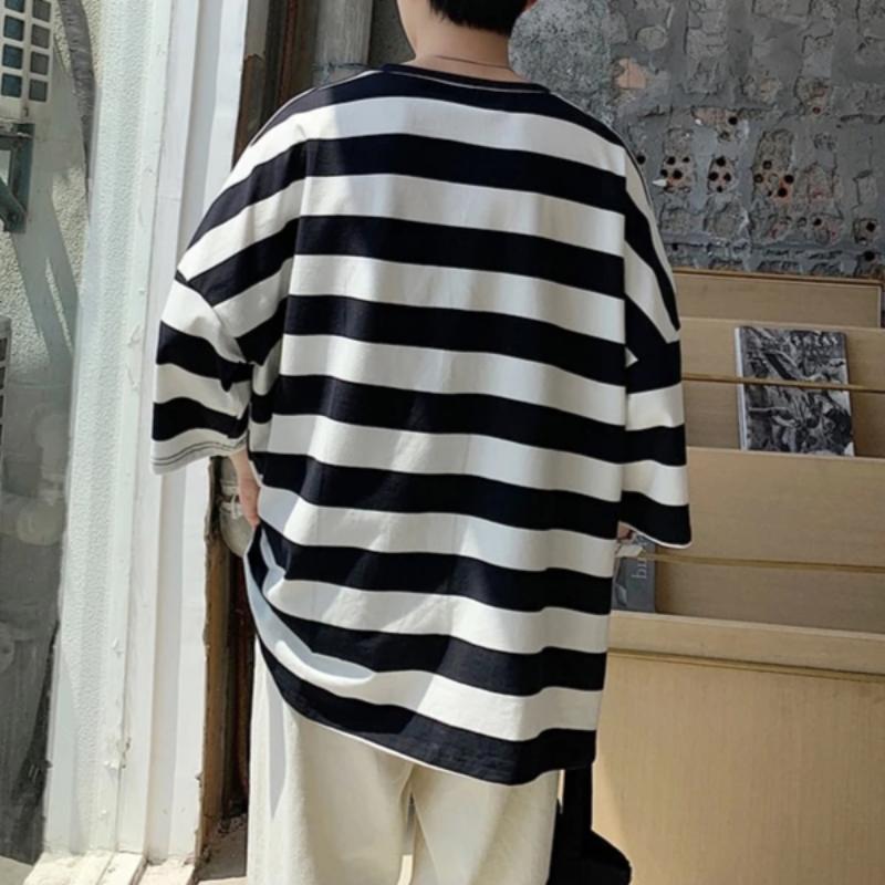 Oversized Striped Tee - nightcity clothing