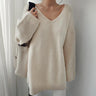 Oversized Sweater with V-Neck - nightcity clothing