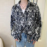 Oversized Vintage-Patterned Print Shirt II - nightcity clothing