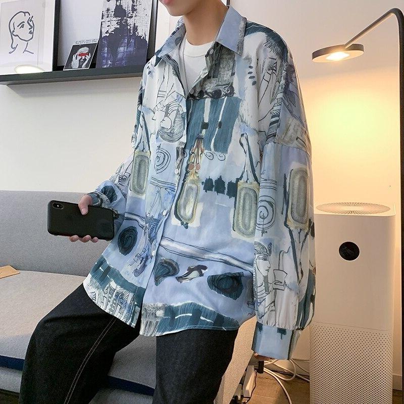 Oversized Vintage-Patterned Print Shirt III - nightcity clothing
