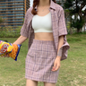 Plaid Short Sleeve Two Piece - nightcity clothing