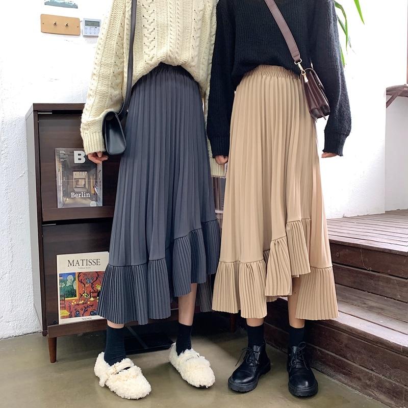 Pleated Tiered Midi Skirt - nightcity clothing