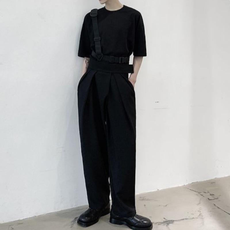 Pleated Wide Leg Suit Trousers - nightcity clothing