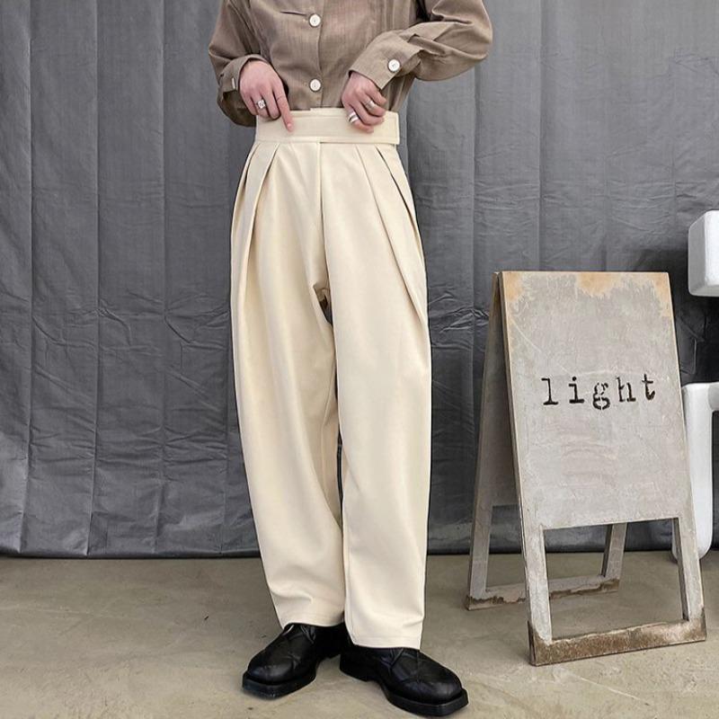 Pleated Wide Leg Suit Trousers - nightcity clothing