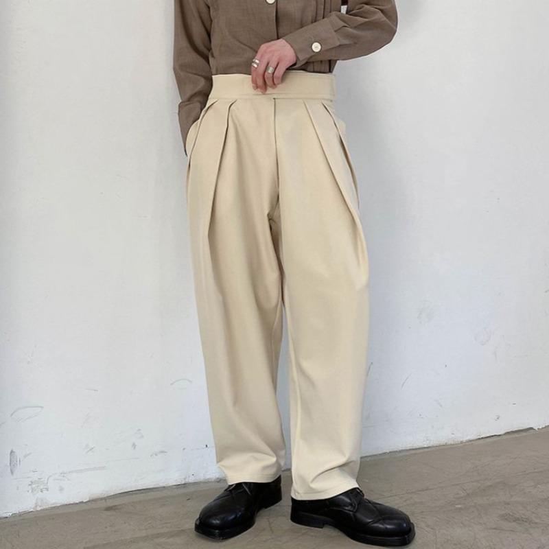 Pleated Wide Leg Suit Trousers - nightcity clothing