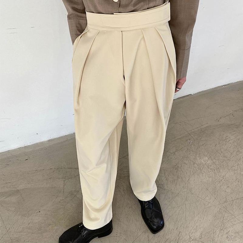 Pleated Wide Leg Suit Trousers - nightcity clothing