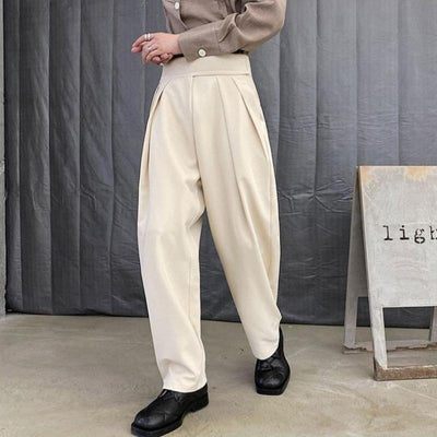Pleated Wide Leg Suit Trousers