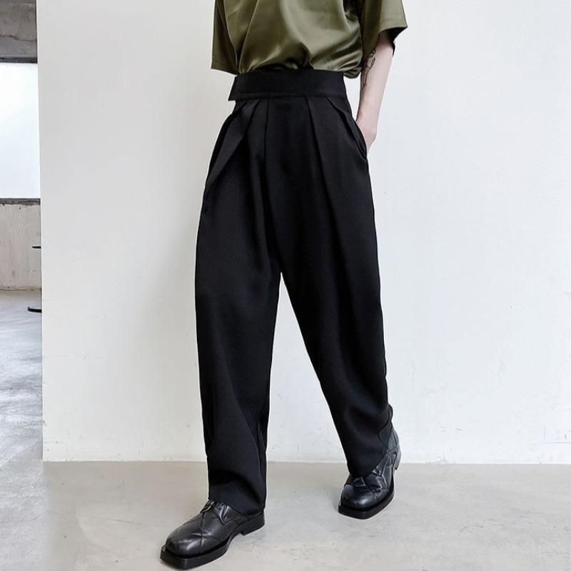 Pleated Wide Leg Suit Trousers - nightcity clothing