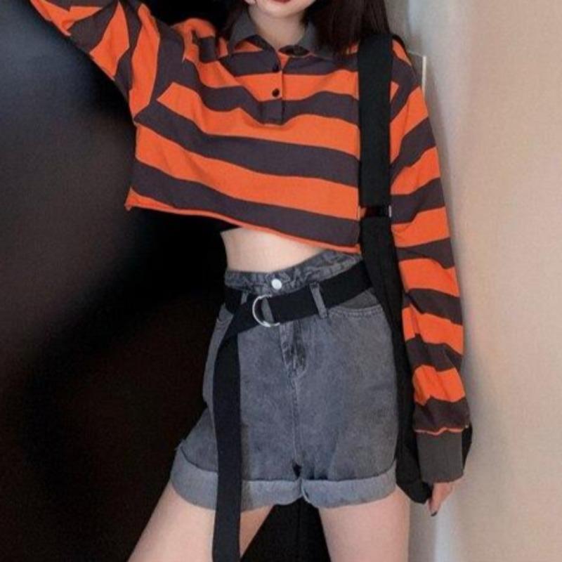 Polo Striped Cropped Top - nightcity clothing