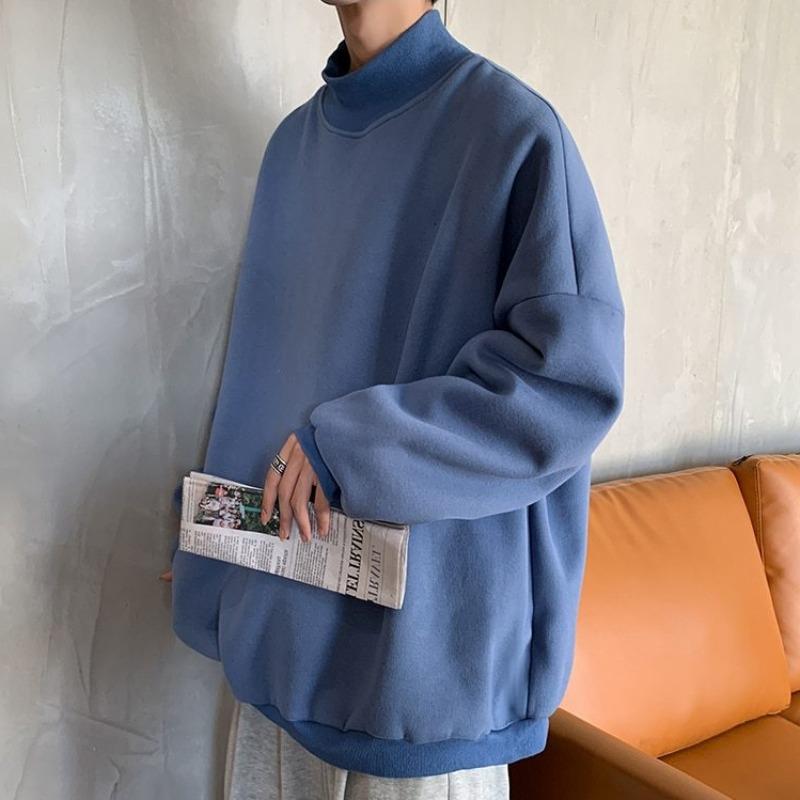 Semi-Turtleneck Oversized Sweatshirt - nightcity clothing